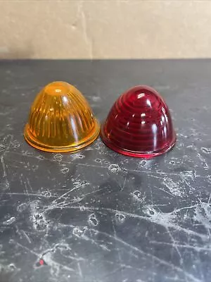 Antique Vintage Bullet Beehive Glass Taillight Signal Lenses Red Amber Truck • $22.50