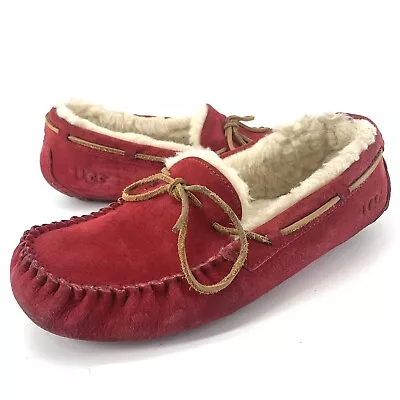 UGG Australia Uggs Womens 11 Dakota Sheepskin Slippers Shoes 5612 Red • $28.97