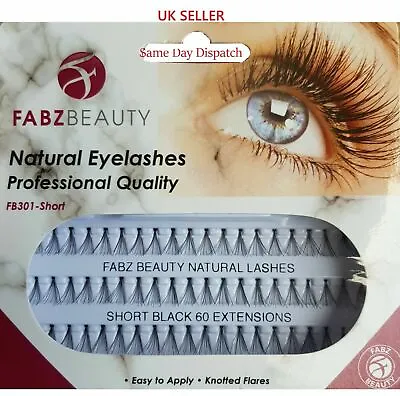 60 Stand Individual Flare Cluster Eyelashes Knotted False Lash Natural Looking • £1.92
