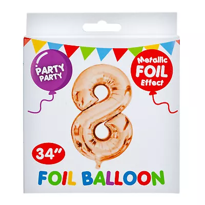 Rose Gold Foil Number 8 Balloon 34  Metallic Party Decoration • $7.46