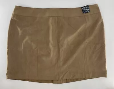 Venezia Plus Size Camel Tan Short Length  Back Zip Flat Front Career Skirt Sz 28 • $15.76