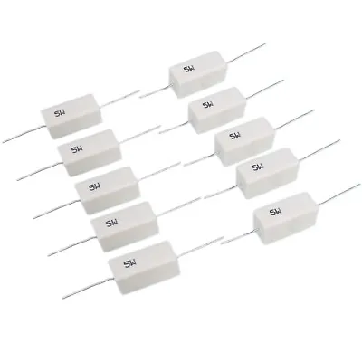 US Stock 10pcs 500 Ohm 500RΩJ 5 Watt Axial Ceramic Cement Power Resistor 5W • $7.87