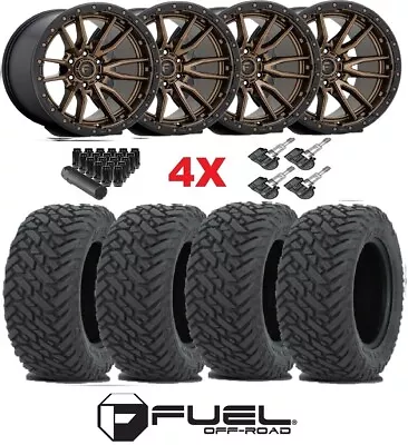 20 Fuel Rebel 6 Bronze Wheels Rims Tires 33 12.50 20 Gripper Xt Mt D681 Mud • $2895