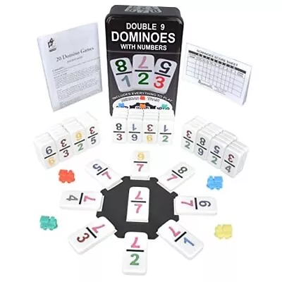  Mexican Train Dominoes Set - Double 9 Dominos - Best For Double 9 With Numbers • $26.42