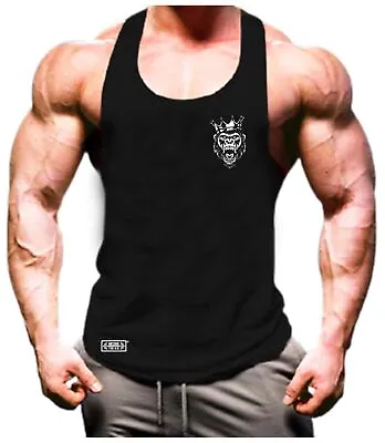 King Gorilla Vest Pocket Gym Clothing Bodybuilding Training Workout MMA Tank Top • £11.99