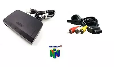 Nintendo 64 Power Supply AC Adapter Original Charger Cable + Generic AV Cable • $14.99