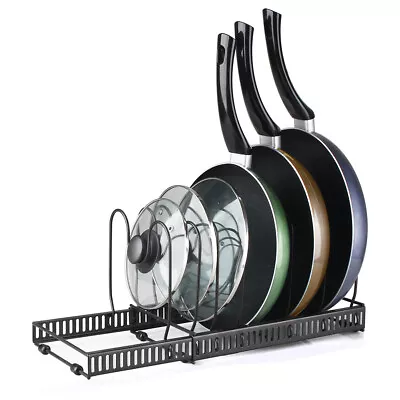 Extendable Pot Lid Rack Saucepan Pan Storage Organiser Stand Adjustable Divider • £9.95