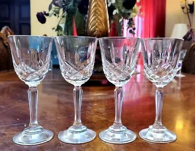 $29.75 • Buy 4 Vintage Crystal Sherry Cordial Aperftif Glasses Barware Mid Century