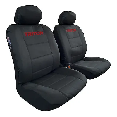 $106.69 • Buy Canvas Seat Covers Black Waterproof For Mitsubishi Triton Dual Cab MQ MR ML MN