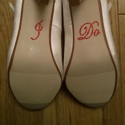 I DO Diamante Crystal Rhinestone Wedding Shoe Sticker Decal - Red • £1.32