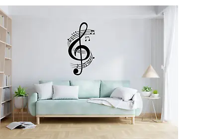 Music Sticker Notes Wall Decal Tunes Removable Home Shop Living Room Window Art • £14.69