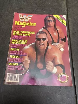VTG WWF Magazine August 1990 Bret  Hitman  Hard & Jim  Anvil  Neidhart BS1 • $14.99