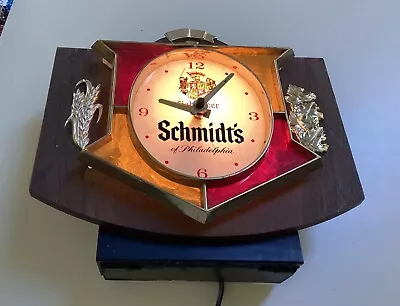 Vintage Schmidt’s Beer Light Up Sign Clock 1970s Philadelphia PA Advertising • $10.50