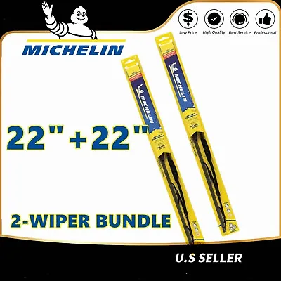 2-Wipers: 22  + 22  For Michelin Performance Windshield Wiper Blades 25-220 X2 • $24.26