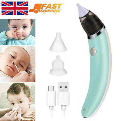 Electric Baby Silicone Nasal Aspirator Vacuum Sucker Nose Snot Mucus Cleaner UK • £8.89