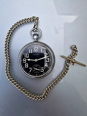 Fine Example WW2 Waltham Military Pocket Watch C1942 ***Working*** • $55.99