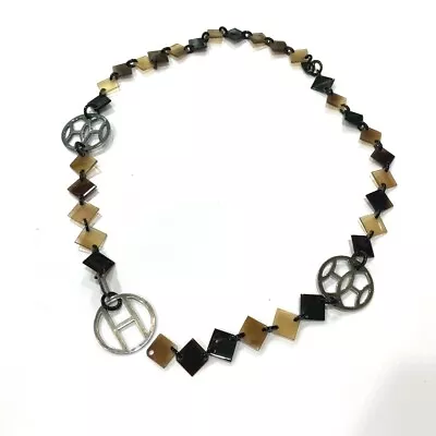 $440 • Buy HERMES DEVA Accessories Fashion Jewelry Necklace SV925 Brown/SilverHardware