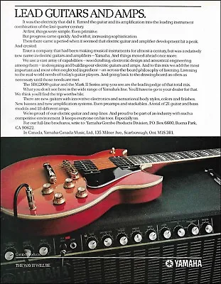 Yamaha SBG-2000 Guitar & Mark II Series Amp 1983 Advertisement 8 X 11 Ad Print • £3.86