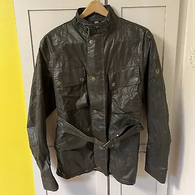 Belstaff Waxed Belted Cotton Vintage Trailmaster Men’s Jacket Olive Size Small • $149.99