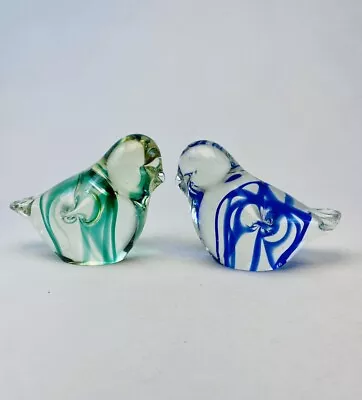 Vintage Murano? Glass Birds - Blue & Green • $45