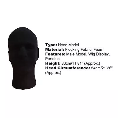 12  Male Foam Mannequin Head Model Hat Glasses Wig Manikin Display Stand Black • $9.46