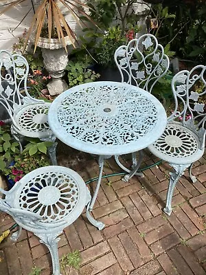 £169 • Buy Metal Garden Table Chairs Vintage Style Cast Alloy Outdoor Patio Furniture Set *