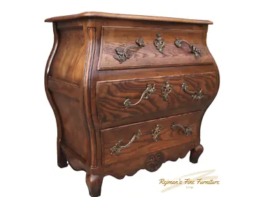 Baker Bombe French Provincial Solid Oak Large 3 Drawer Chest • $775
