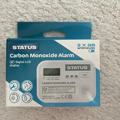 STATUS Compact Digital Carbon Monoxide Alarm - White - 85 Decibels - SDCMA3XAA1P • £13.99