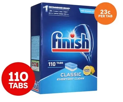 $29.86 • Buy 110x Finish Classic Clean Dishwashing Tablets Tabs Caps Classic Lemon Sparkle