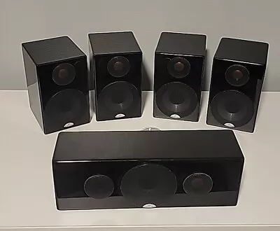 Monitor Audio 4X Radius 90 Bookshelf Speakers & 180 Center Channel /Glossy Black • $344.95