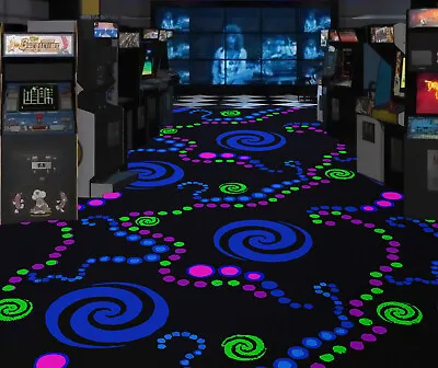 80s Arcade Rug Bowling Alley Carpet Retro Arcade Carpet Arcade Saloon Rug • $156