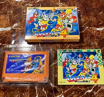 Rockman 4 Megaman 4 Famicom NIntendo Box W/manual CIB F/S Good Condition • $60