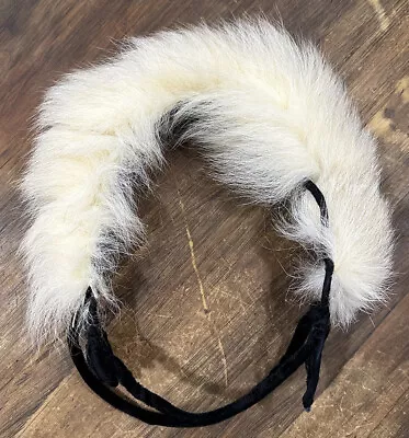 Antique Ladie’s Women’s Head Band Hat White Fox Fur Black Trim 1940’s Unique • $19.95