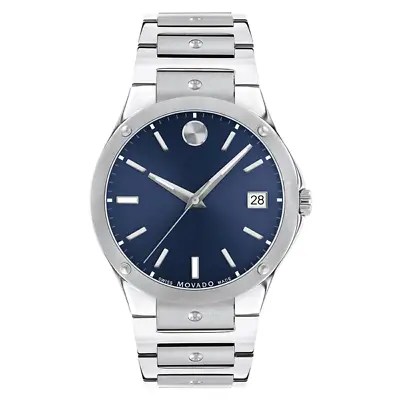 Brand NEW  Movado SE SWISS Quartz Blue Dial Stainless Steel Men's Watch 0607513 • $960