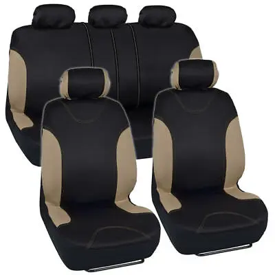 $33.99 • Buy Tan Beige Car Seat Covers For Car Truck SUV Van - UltraSleek Universal Fit