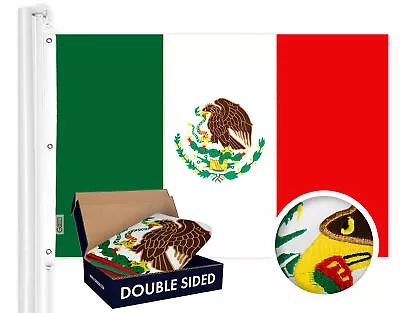 G128 Mexico Mexican Flag 5x8 Ft Double Sided Embroidered 210D Polyester • $79.99