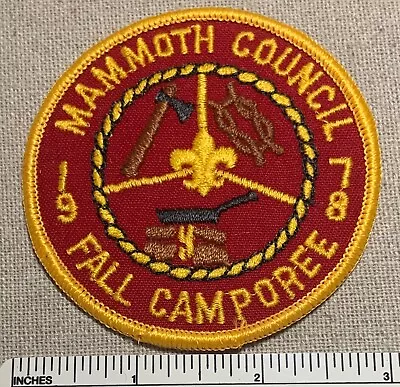 Vintage 1978 MAMMOTH COUNCIL Boy Scout Fall Camporee PATCH Uniform Badge Camp • $14.99