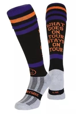 WackySox What Goes On Tour Black Purple And Orange Knee Length Sport Socks • £9.95
