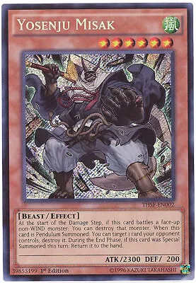 3 X Yu-Gi-Oh Card - THSF-EN002 - YOSENJU MISAK (secret Rare Holo) - NM/M • $2.89