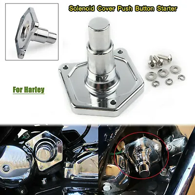 Chrome Solenoid Cover Push Button Starter For Harley Fatboy EFI FLSTFI Road King • $14.68