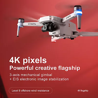 Quadcopte Camera Gimbal 4K Wifi Drone Pro GPS FPV 1.2KM 3-axis RC Helicopter • $160.99