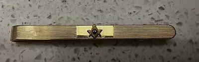 Vintage A & Z 12K Gold Filled Tie Bar Money Clip Masonic Emblem • $24.99
