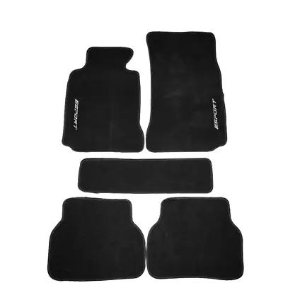 For 97-03 E39 5-Series Black Floor Mats Carpet Nylon Front Rear With White SPORT • $56.04