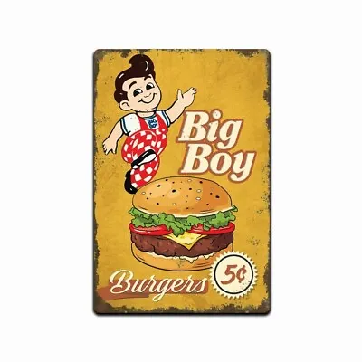 Big Boy Bob's Hamburger Car Hop Service Aluminum Sign Rustic Vintage Replica • $13.95