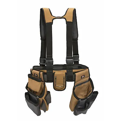 Dickies 4 Pc Tool Belt Carpenter Suspender Strap Holster Pocket Pouch Framer Rig • $74.99