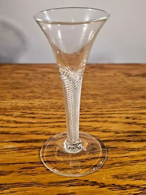 SUPERB 18TH CENTURY DRINKING/CORDIAL GLASS WITH FINE AIR TWIST STEM C.1745  • £225