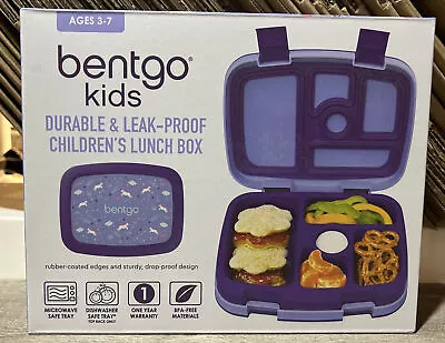 Bentgo Kids Durable & Leak-proof 5 Compartment Lunch Box – Unicorns A3 • $21.99