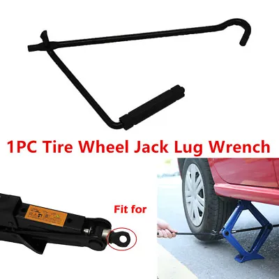 Steel Scissor Jack Handle Crank Black Tool Car Van Garage Tire Wheel Lug Wrench • $20.69