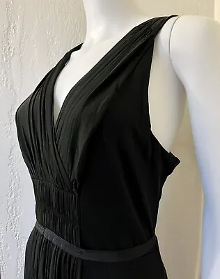 NWT $415 Theory Carlissa Black Screen Jersey Knit Tie Back Shift Dress Size M • $35