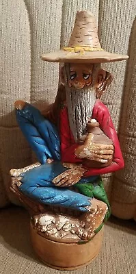 Vintage Home Decor Moonshiner Hillbilly Handmade Cermaric Figurine 12  X 4  1976 • $28.45